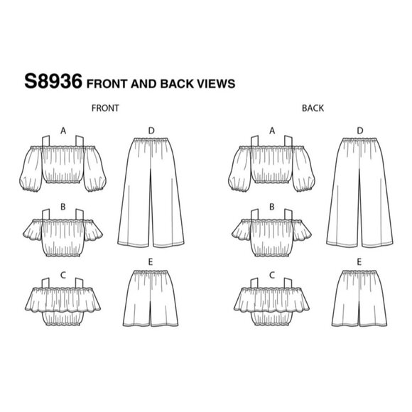 Simplicity Sewing Pattern 8936 / 10193 Girls Top Pants Shorts Size 3-6 - Picture 3 of 3